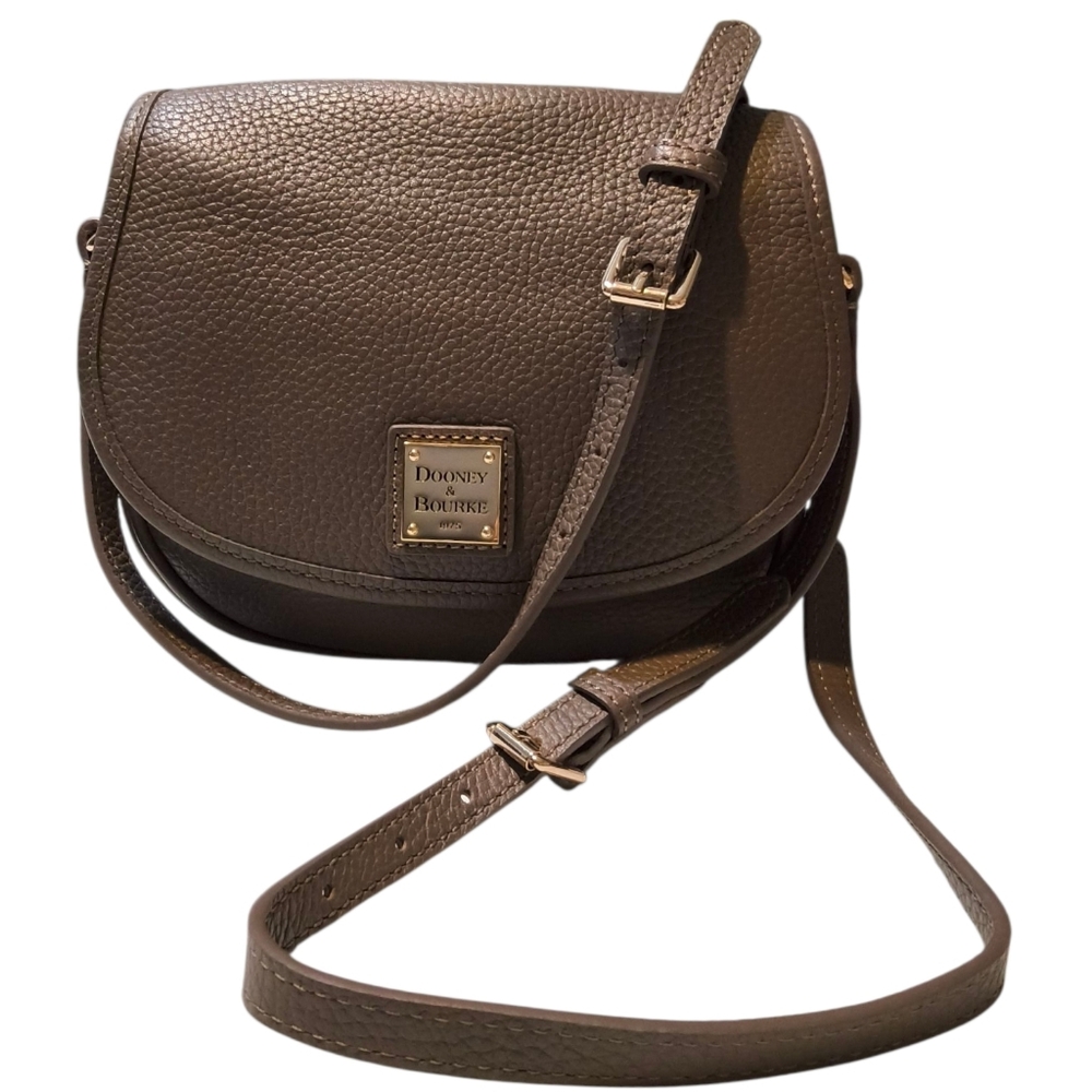 Dooney & Bourke Grey Leather Hallie Crossbody Bag - Boho Minimalism Festival